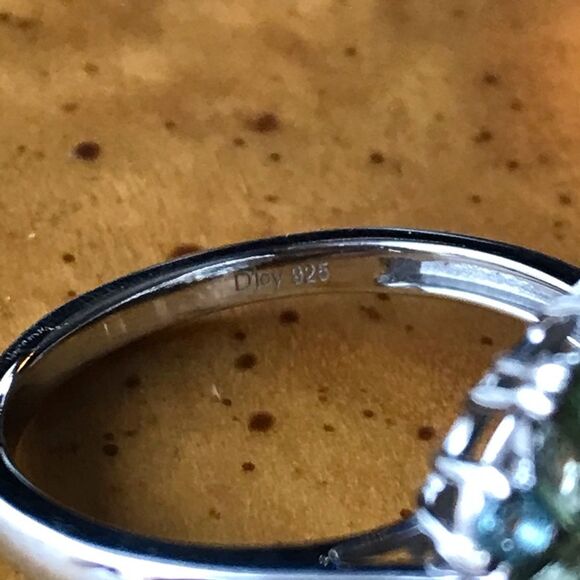 Peacock Quartz Peridot Sterling Silver Cocktail Ring Size 10 - Picture 6 of 9